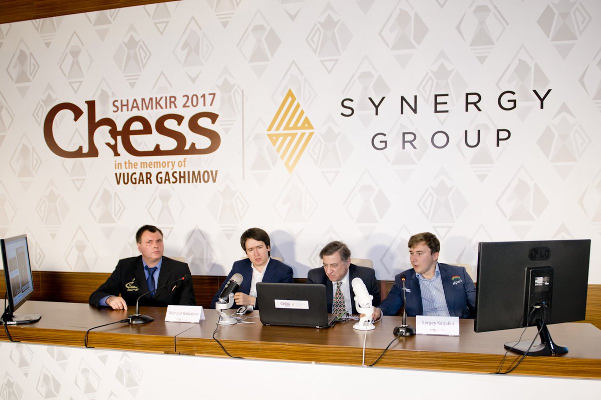 ShamkirChess_17's tweet image. Shamkir Chess 2017 - 9th Round 2nd Press Conference
#ShamkirChess2017 #chess #SynergyGroup #VugarGashimov #ShamkirChess