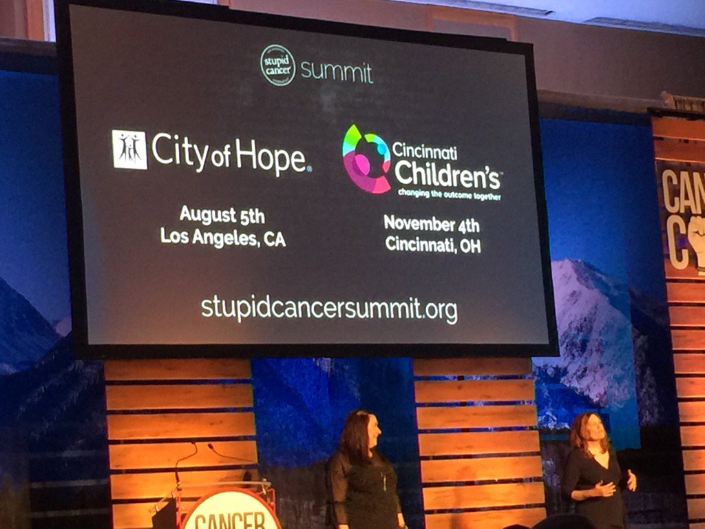 Kathy McDonald (@kathymcdonald) on Twitter photo #CancerCon2017 announced <a href="/StupidCancer/">Stupid Cancer</a> Summits coming up in CA and OH, great momentum after 10 years! #CancerCon2017 announced <a href="/StupidCancer/">Stupid Cancer</a> Summits coming up in CA and OH, great momentum after 10 years!