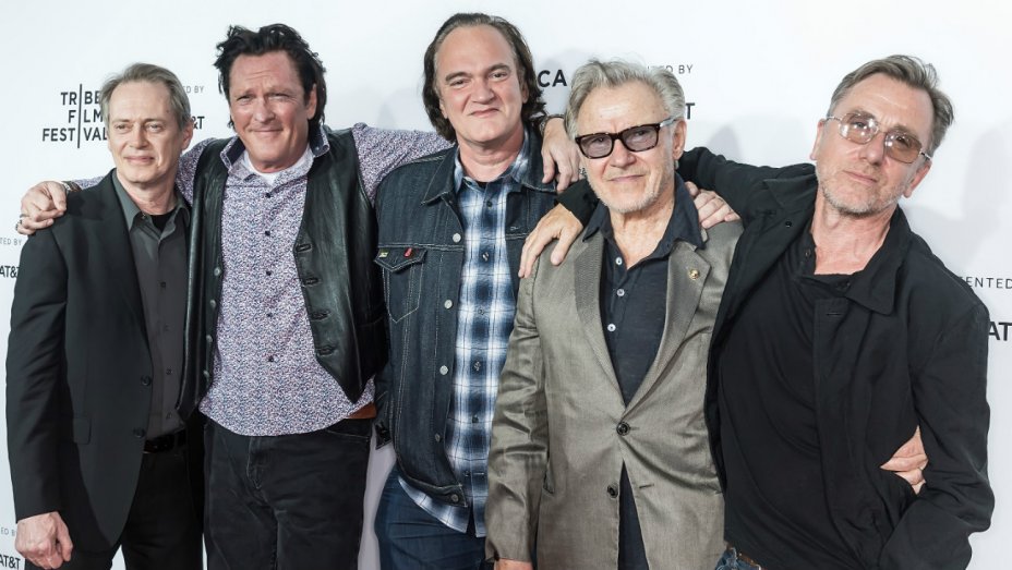 Steve Buscemi, Michael Madsen, Quentin Tarantino, Harvey Keitel, and Tim Roth reunite at RESERVOIR DOGS' 25th anniversary celebration at Tribeca 2017 in April.