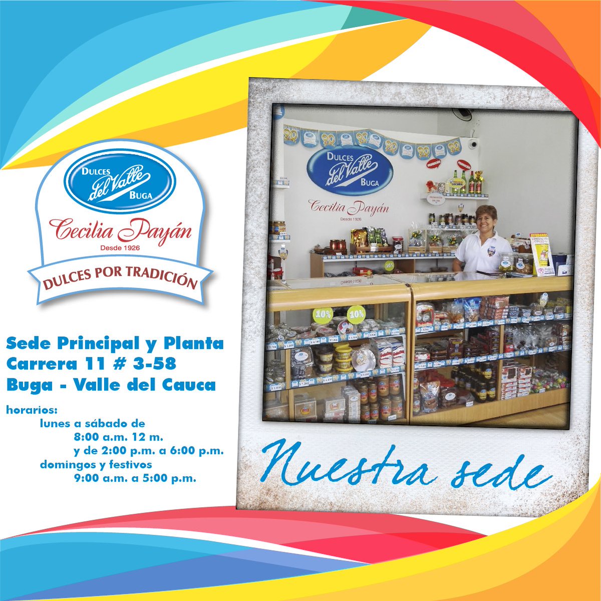 Una visita en nuestra sede principal de Dulces del Valle no puede faltar Carrera 11 # 3-58 Buga #principal #Dulces https://t.co/fiKqTvgONa