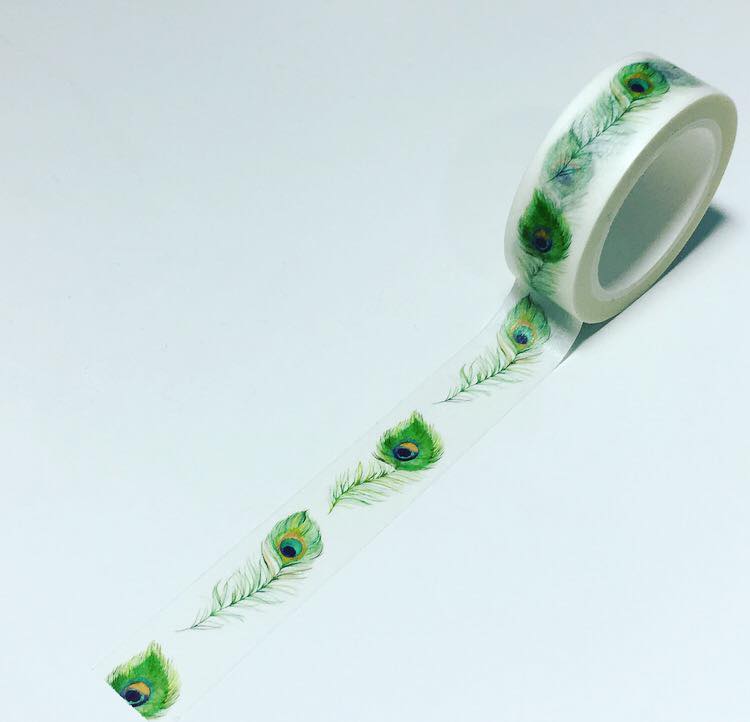 Peacock washi tape £2.50 per roll 
#peacockwashi #washitape dottymooplannershop.co.uk/ourshop/prod_5…
