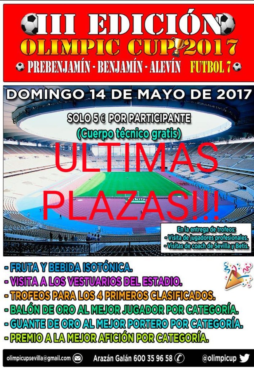OlimpiCup's tweet photo. El @CPMontehermoso en categoria PREBENJAMIN estará en la III Edicion OlimpiCup en el gran estadio Olimpico de Sevilla. A disfrutar!!! https://t.co/Zv5KrezBrI