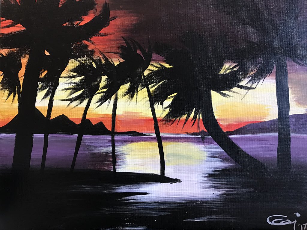 Paint &amp; Wine night... expanding from photography and exploring. #acrylic #painting #paintandwine 🎨🍷
