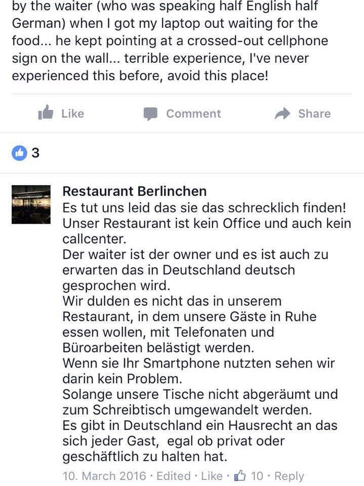 Whyse_Noises's tweet photo. Berlin . Rassismus in der Gastro,siehe Restaurant Berlinchen. @BerlingegenNazi @AntifaBerlin Spread,pls! https://t.co/rfh8HkBRKN