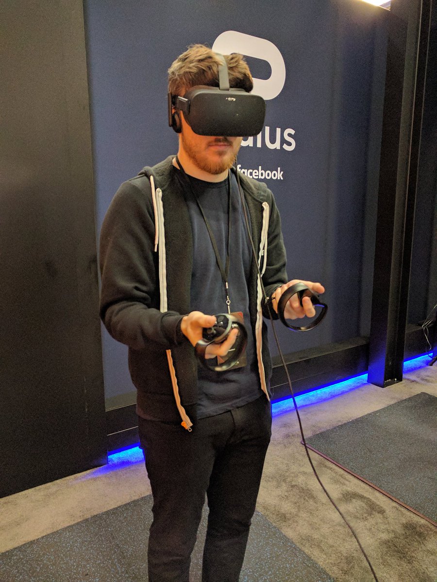 MaxGerald's tweet image. Had @Sajam @Circa_LPN &amp;amp; @Tasty_Steve stop by the @oculus booth to duel in @theunspokenvr