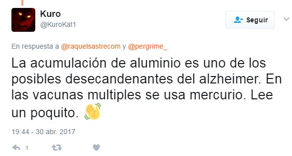 La acumulación de aluminio es uno de los posibles desecandenantes del alzheimer. En las vacunas multiples se usa mercurio. Lee un poquito.