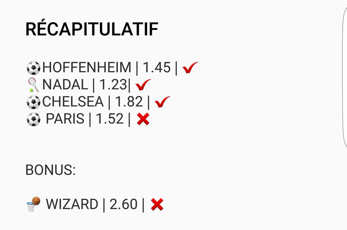 avendreeee's tweet image. 🔶BILAN DE LA JOURNÉE 🔷

♻ pour soutenir 
❤ pour les pronostics de demain