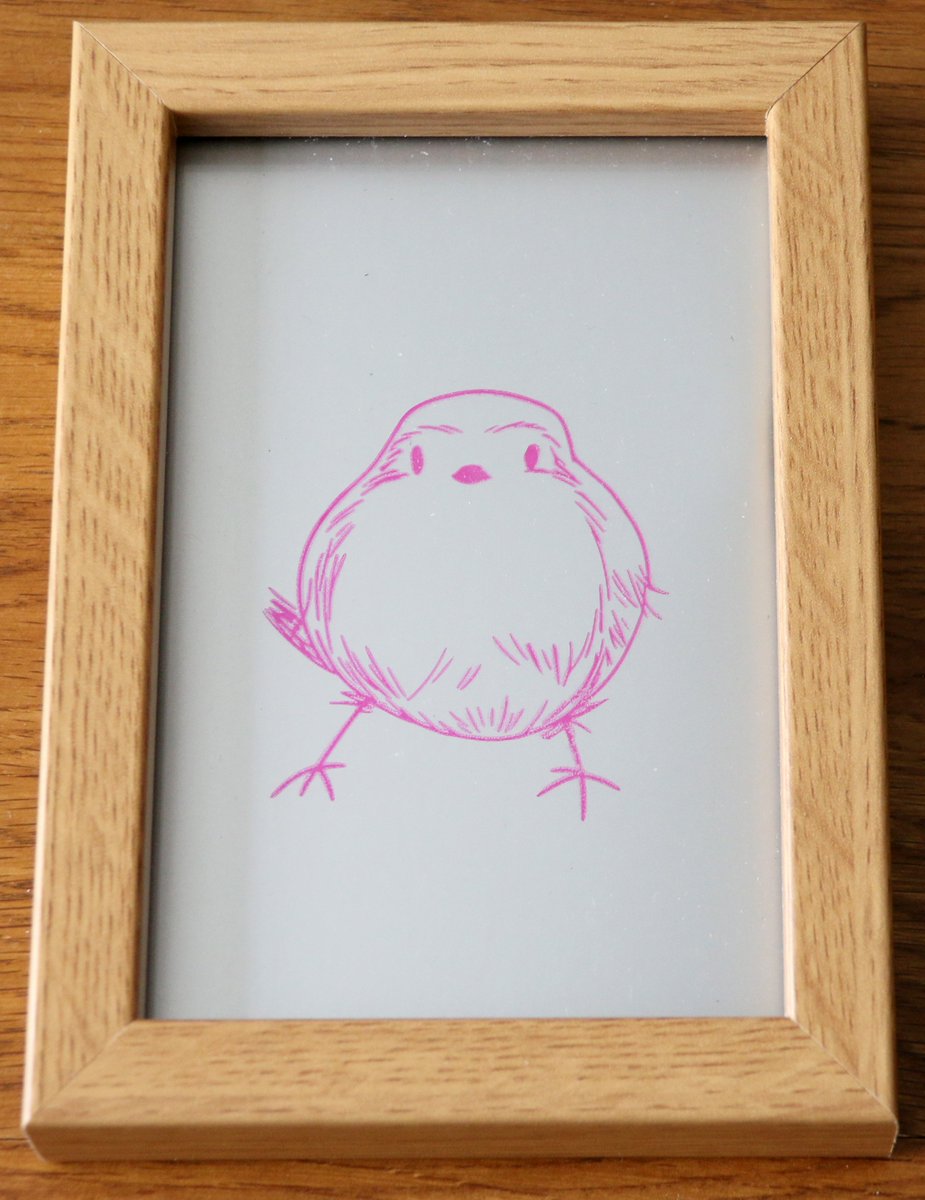 Cute pink chick. Framed #screenprint using #ScreenSensation screen printing system. #screen #print #craft #birdsnest #frame #pink #chick