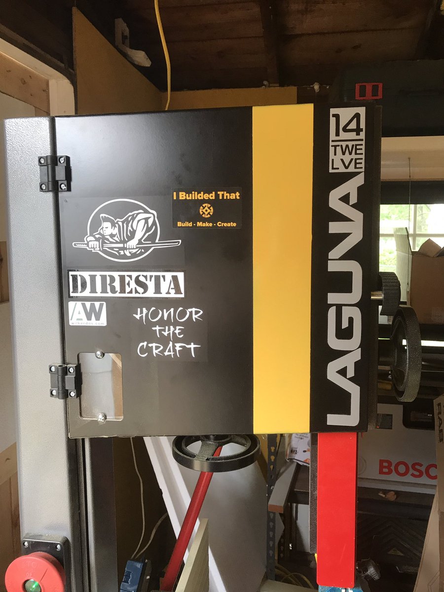 Bandsaw stickers! <a href="/JimmyDiResta/">Jimmy DiResta</a> #diresta #wilkerdos #samuraicarpenter #makersgonnamake #doyouevenmakebro #makersmovement