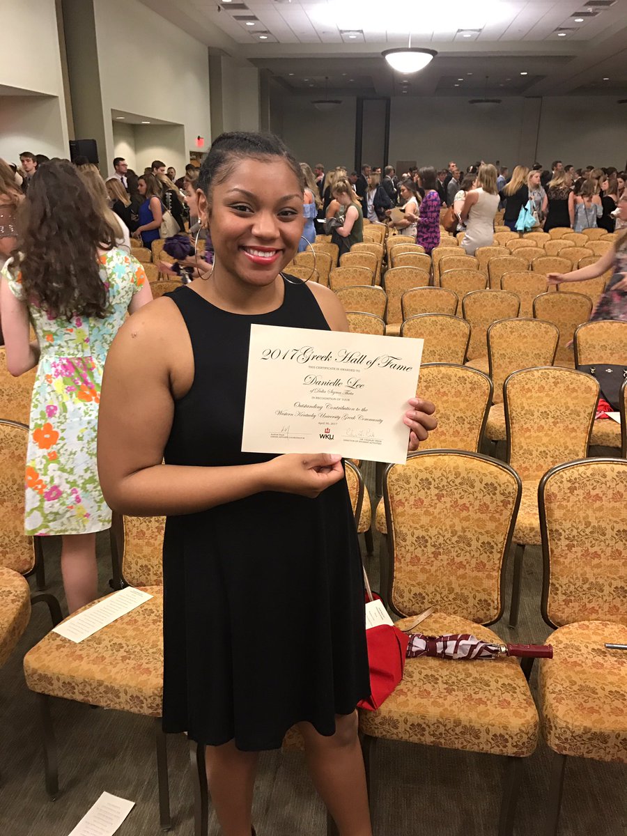 Congratulations to Soror Danielle for being recognized for her "Outstanding Contribution to the WKU Greek community"! 🔺