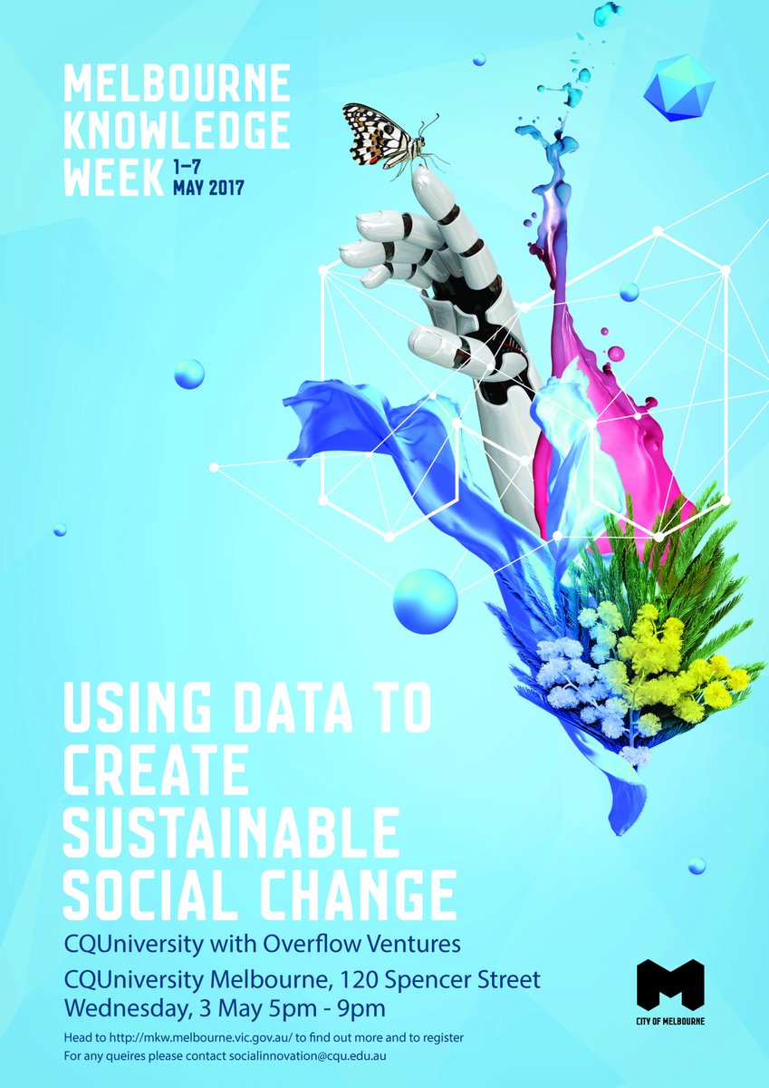 It's here! #CQUniMel celebrating #MKW17 with @knowledgemelb, talking data and social change on campus this Wednesday ow.ly/QcNf30bjCJN