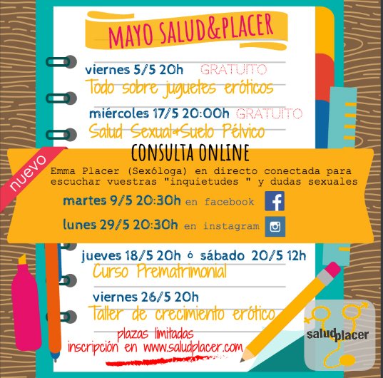 saludplacer's tweet photo. Bienvenido mes de mayo!! Aquí va nuestra programación!! Con muchas novedades.... https://t.co/0craXWXgVB https://t.co/NQDwzqFDCv