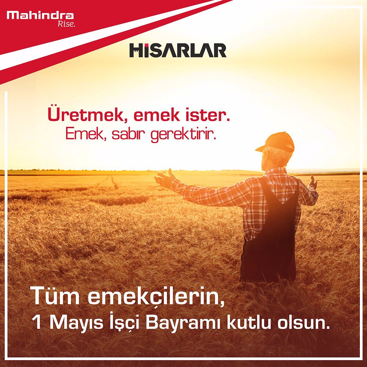 Hisarlar's tweet photo. Tüm emekçilerin, 1 Mayıs İşçi Bayramı kutlu olsun.
#hisarlarmahindra #1mayıs #eskişehir #todayistheperfectday #laboursday https://t.co/jccjykGbAi