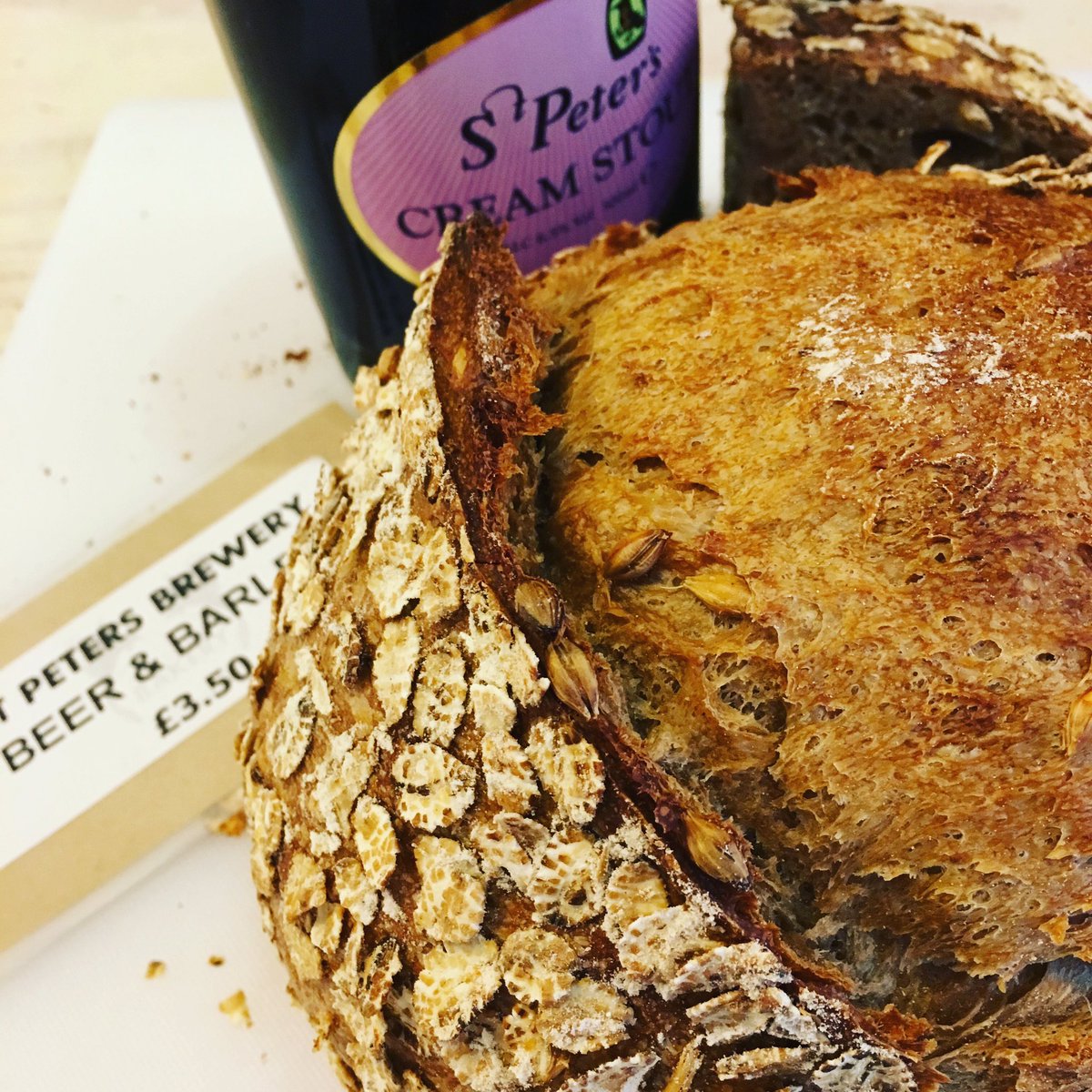 A truly local loaf with @stpetersbrewery beer @hodmedods barley flakes and <a href="/marriagesflour/">Marriage’s Flour</a> #realbread #southwold