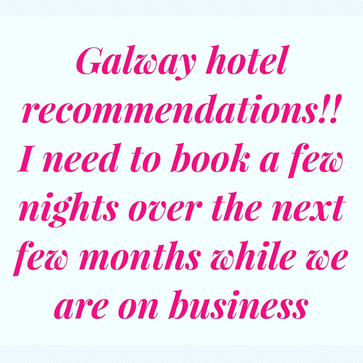 Looking to chance hotels when we go to Galway on business any recommendations #galway#weddings#hotelsgalway