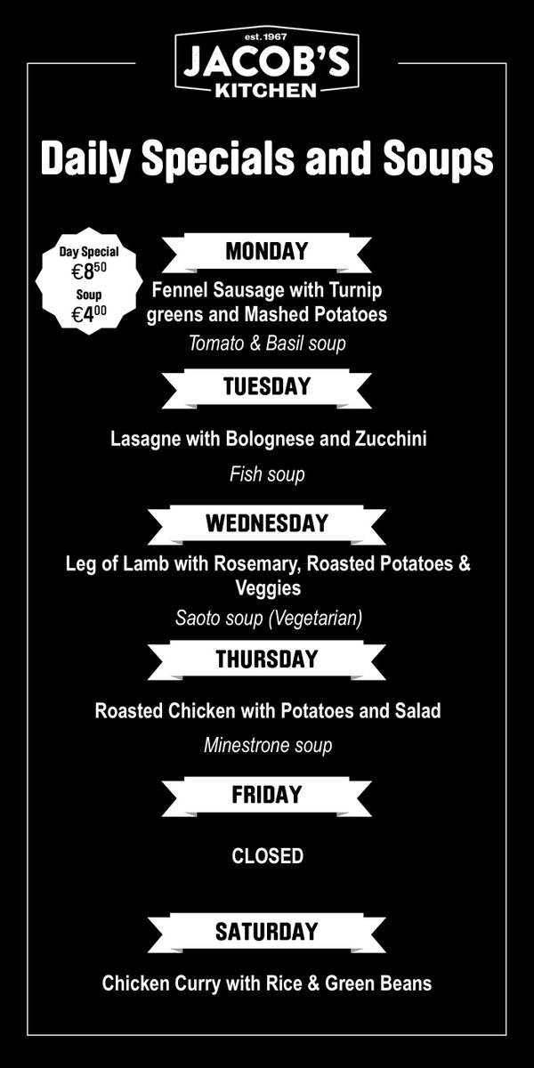 Hello everybody! Excited for new week of day specials? :)