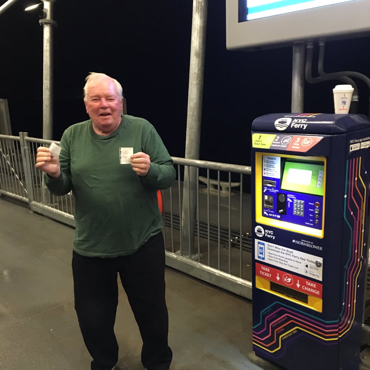Jim McHugh, who at 4:45 am became the first Rockaway resident to buy a @NYCferry ticket! @NYCEDC @NYCMayorsOffice #readytoride