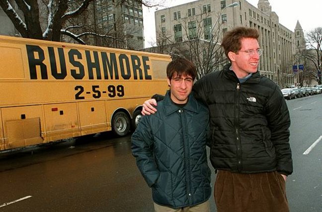 Happy birthday Wes Anderson.
Promoting Rushmore with Jason Schwartzman, 1999
Boston Globe 