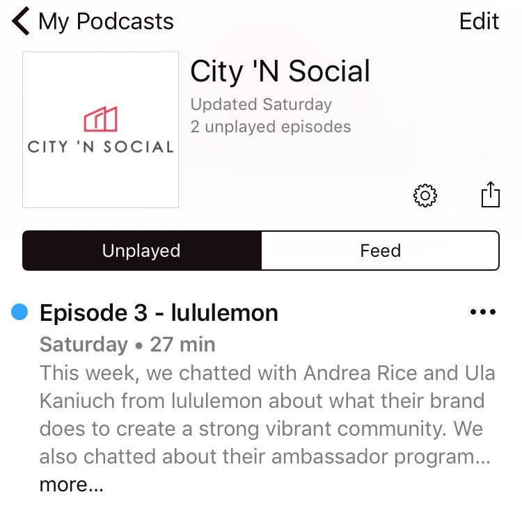 CitynSocial's tweet photo. Just released our latest podcast with the @lululemonYEG team on iTunes. Have a listen. Link in our profile. https://t.co/GMRey6hIu4