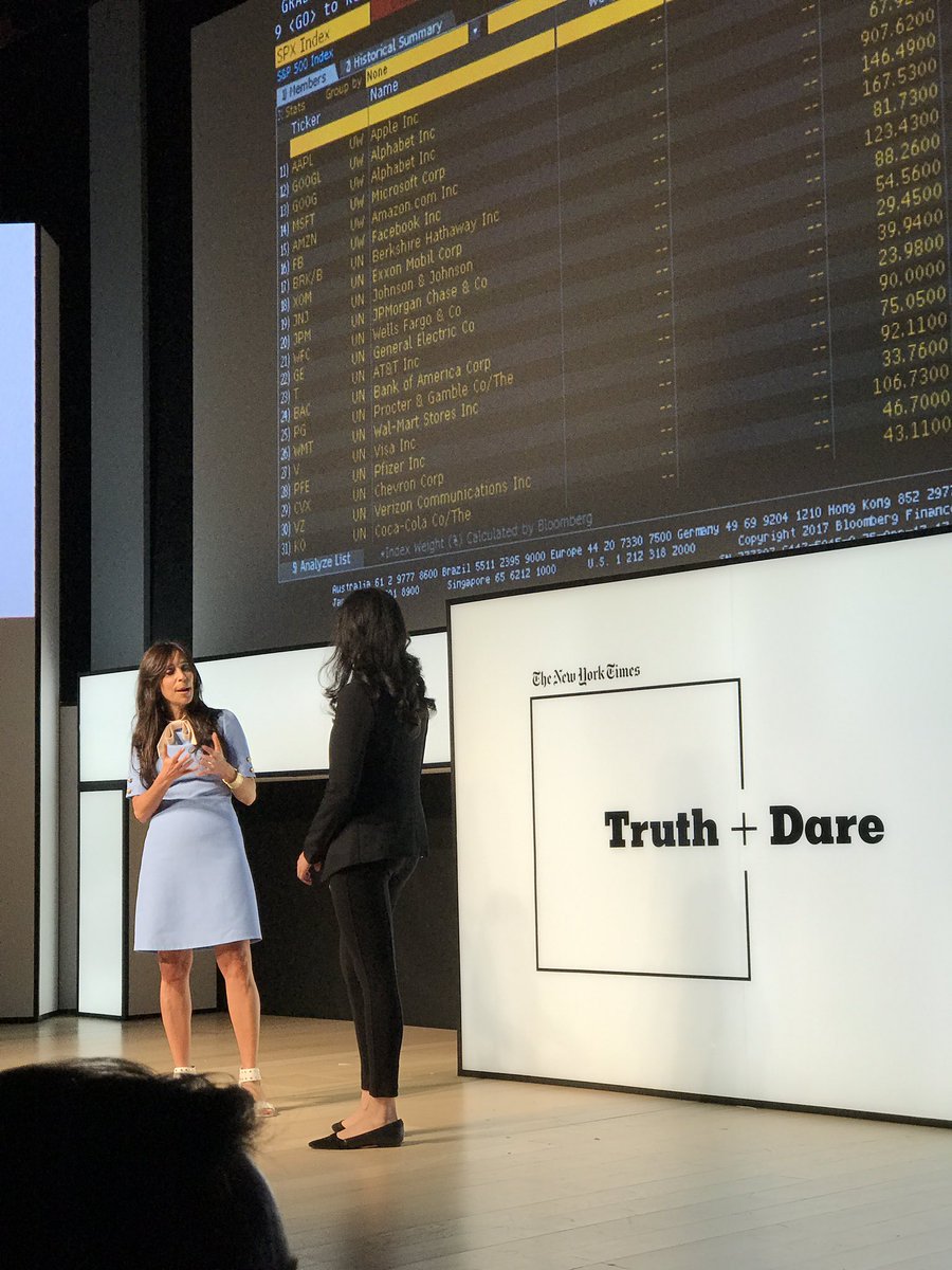 LouPas's tweet photo. "Two of the top five companies by market cap are almost entirely Ad supported" @sapna tells @nytimes CRO, @meredith_levien #newfronts https://t.co/BSxuNNgrYs
