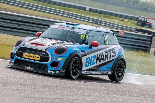 MaxBladonRacing's tweet photo. Great weekend in the @MINIChallengeUK ! I got my first win in the JCW's and I'm now leading the Championship after the second round! https://t.co/H97Q5qy1Al