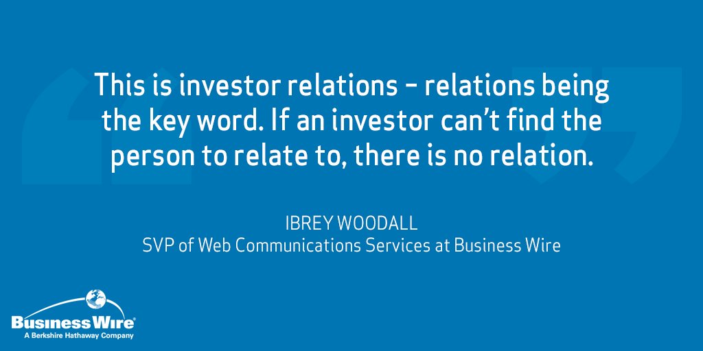 BusinessWire's tweet photo. Should you list an #investorrelations contact in a #news release? Find out from @IbreyWoodall in @IRMagazine: https://t.co/SjiSuWou9s #IRpro https://t.co/7kOisW8Xjt