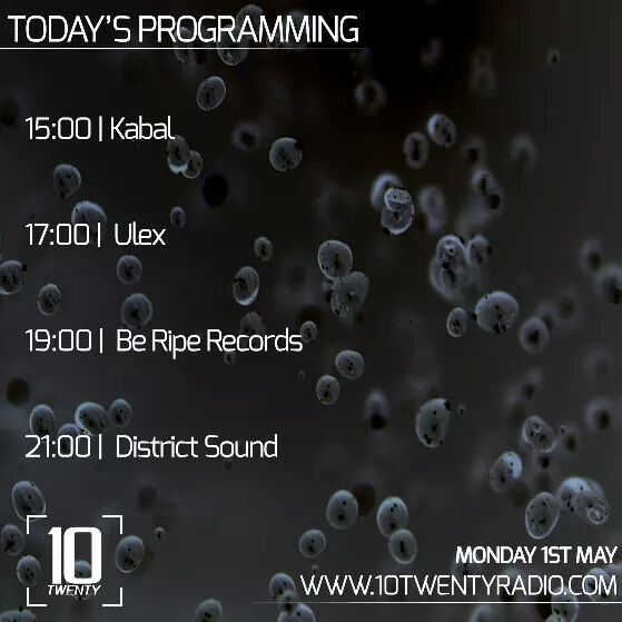 1020 Radio (@1020_radio) on Twitter photo 15:00 - Kabal
17:00 - Ulex
19:00 - <a href="/BeRipeRecords/">Be Ripe Records</a>
21:00 - <a href="/districtsounduk/">District Sound</a>
10twentyradio.com 15:00 - Kabal
17:00 - Ulex
19:00 - <a href="/BeRipeRecords/">Be Ripe Records</a>
21:00 - <a href="/districtsounduk/">District Sound</a>
10twentyradio.com