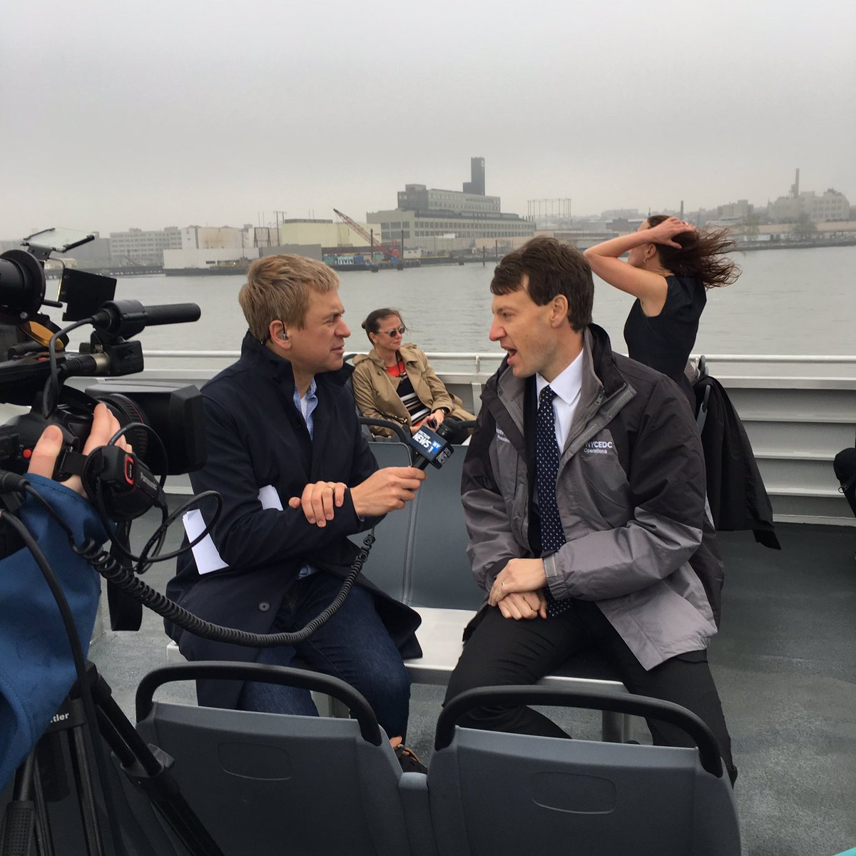 Only thing better than riding @NYCferry is riding live on @NY1 with @patkiernan #readytoride