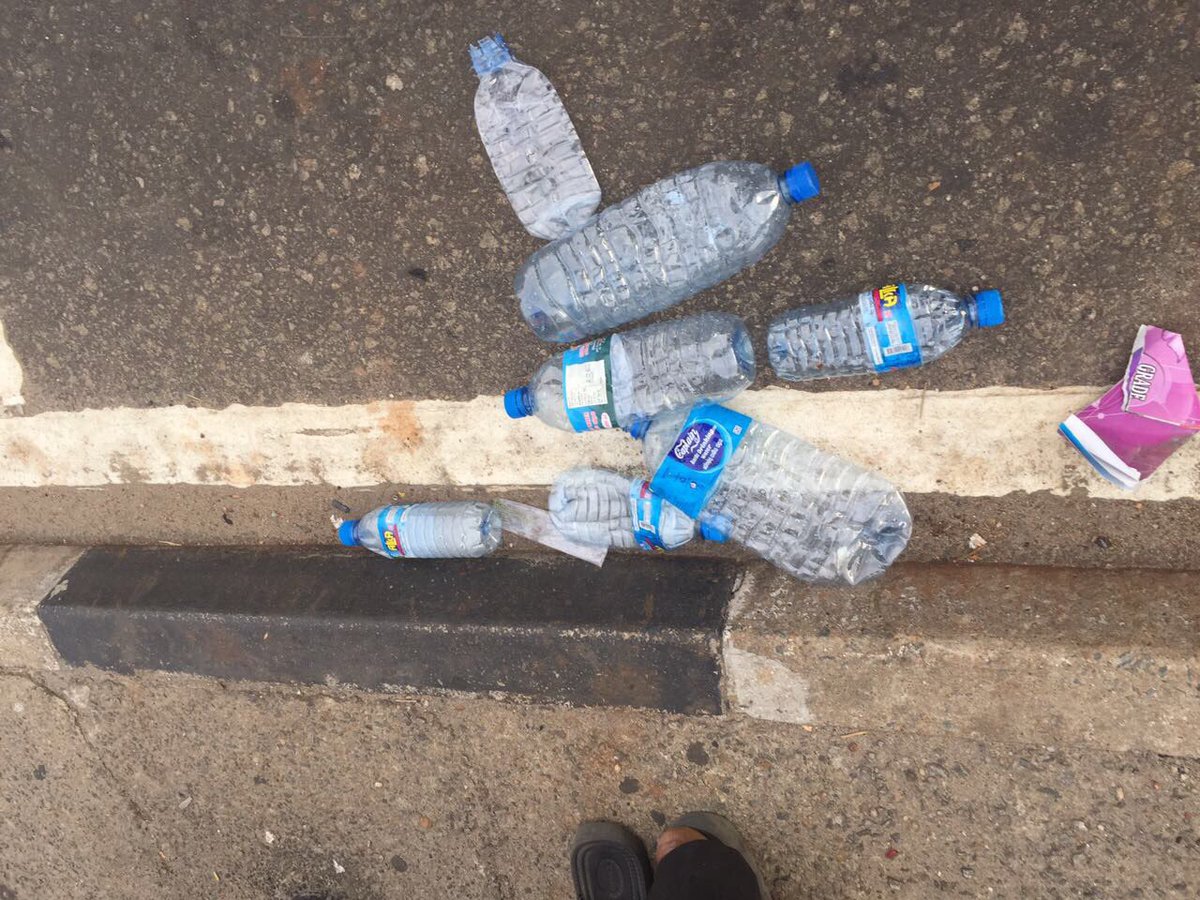 AzzamAmeen's tweet photo. Thousands of Plastic bottles thrown all over at UNP &amp; JO May Day rallies we visited, Env authority currently considering banning PET bottles https://t.co/UgSQ6xmvDG