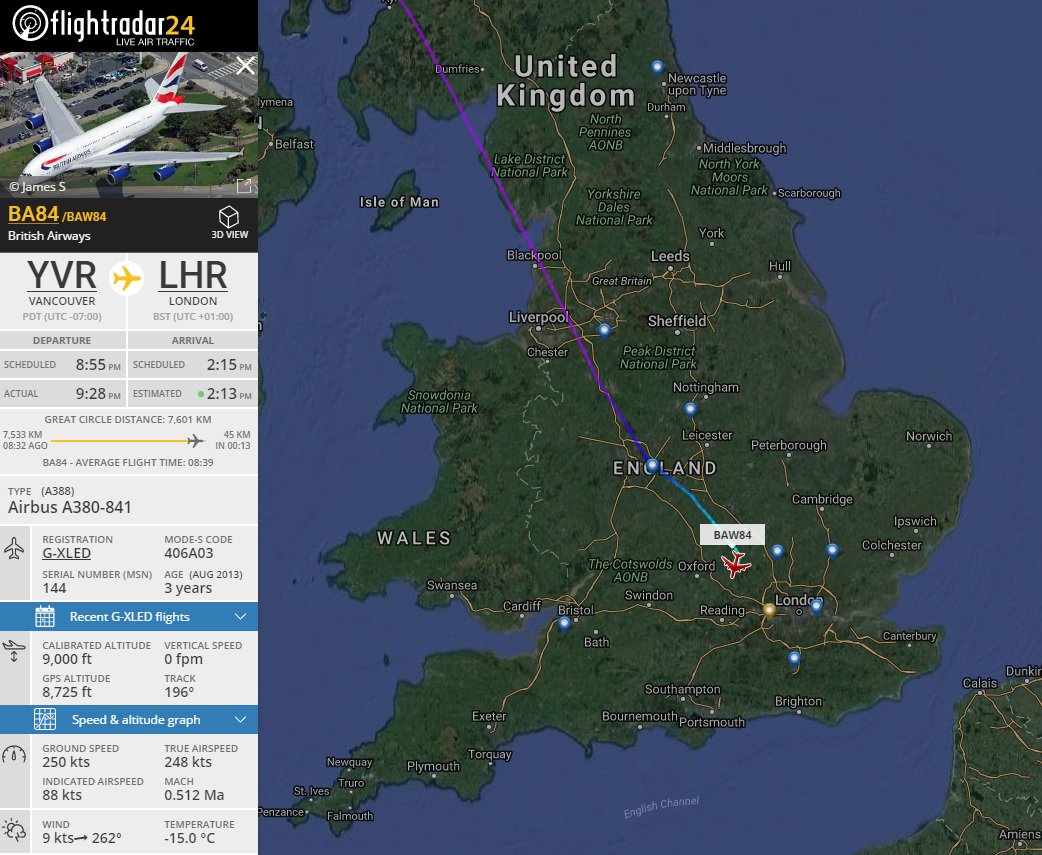 Airport cams on Twitter "LIVE British Airways BA84 Vancouver