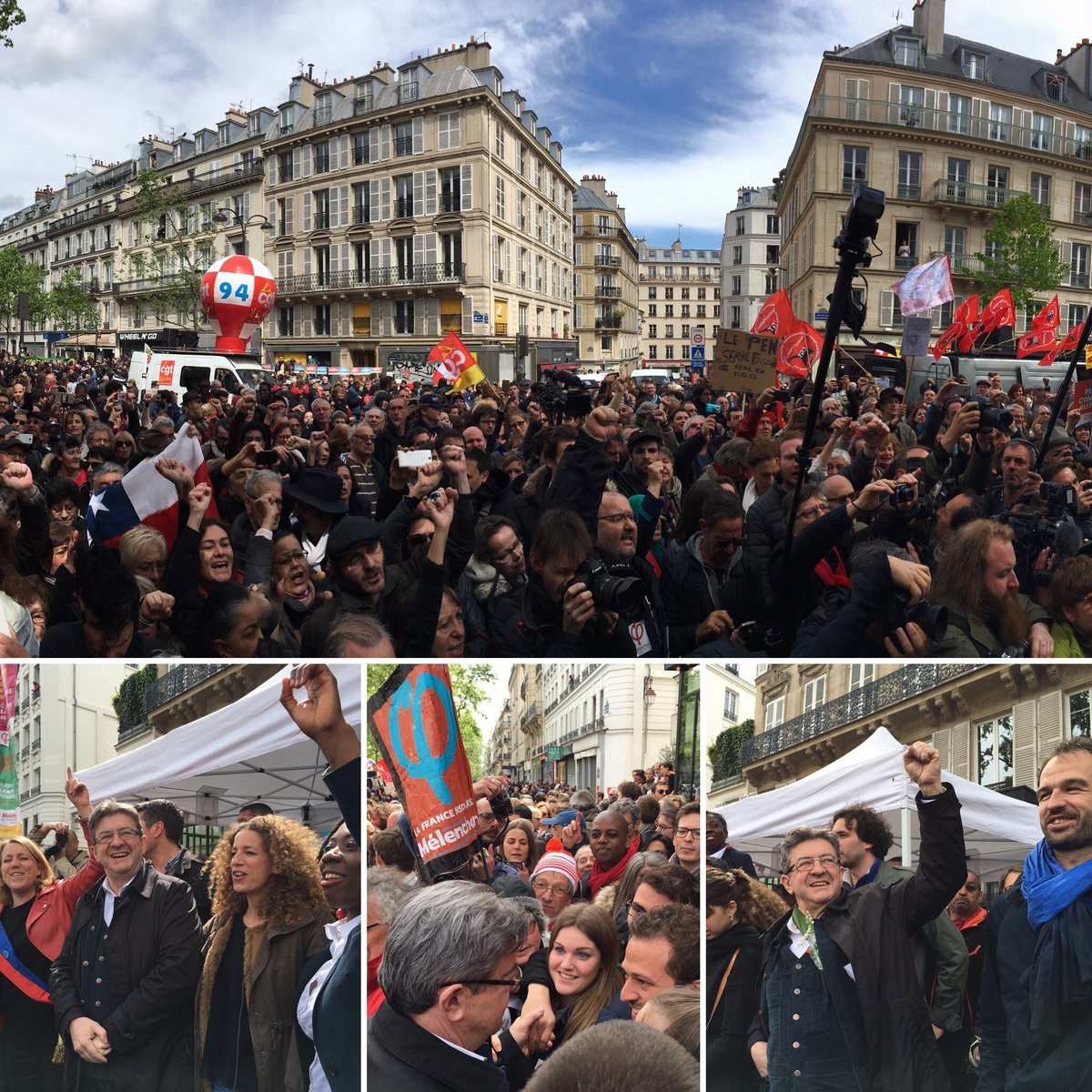 JLMelenchon's tweet image. Beaucoup de monde dans la rue à Paris pour ce #1ermai.