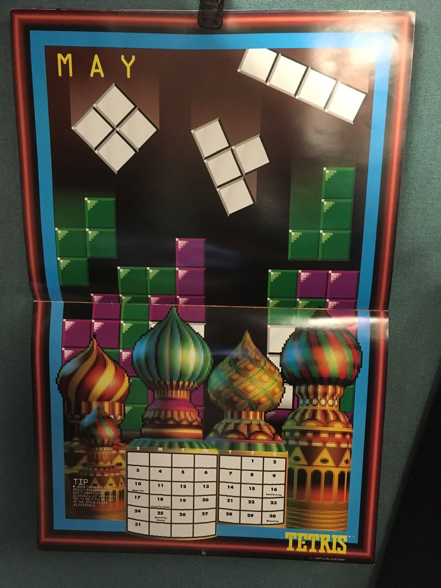 GeekadeKris's tweet image. Hey look! It's May! #outdatedcalendar #nintendo #tetris