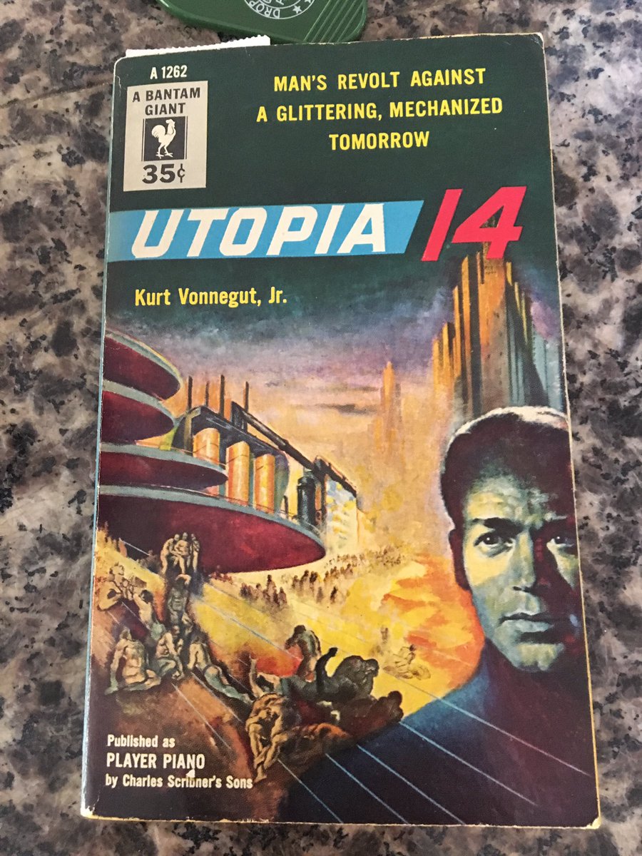 mikd33's tweet image. Before George Clooney appeared in the Golden Girls, he graced the cover of this 1955 Kurt Vonnegut paperback #UnstuckInTime