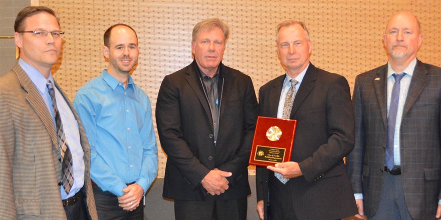 Today the #Guelph & District Home Builders' Association recognized our Building Services team for 30 yrs of meaningful dialogue #guelphproud https://t.co/l99yD1bRrE
