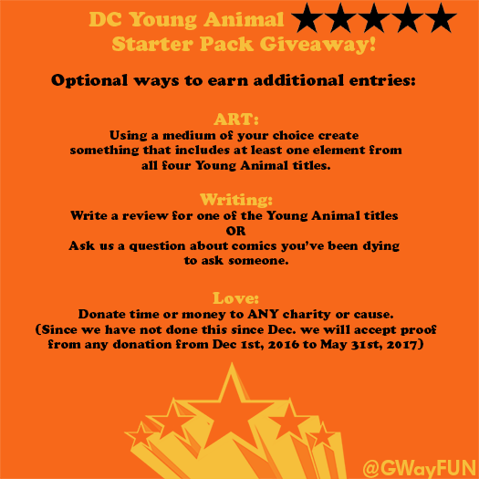 GWayFUN's tweet image. ⭐️⭐️#DCYoungAnimal ⭐️GIVEAWAY!⭐️⭐️

We're calling it a starter pack, but we think you collectors will enjoy it too! 

Good luck &amp;amp; have FUN!