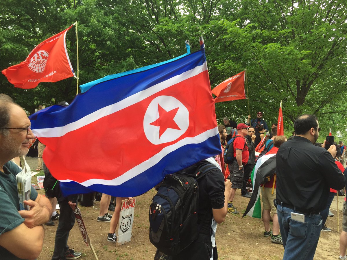 Even a North Korea flag made it to the #mayday2017 rally