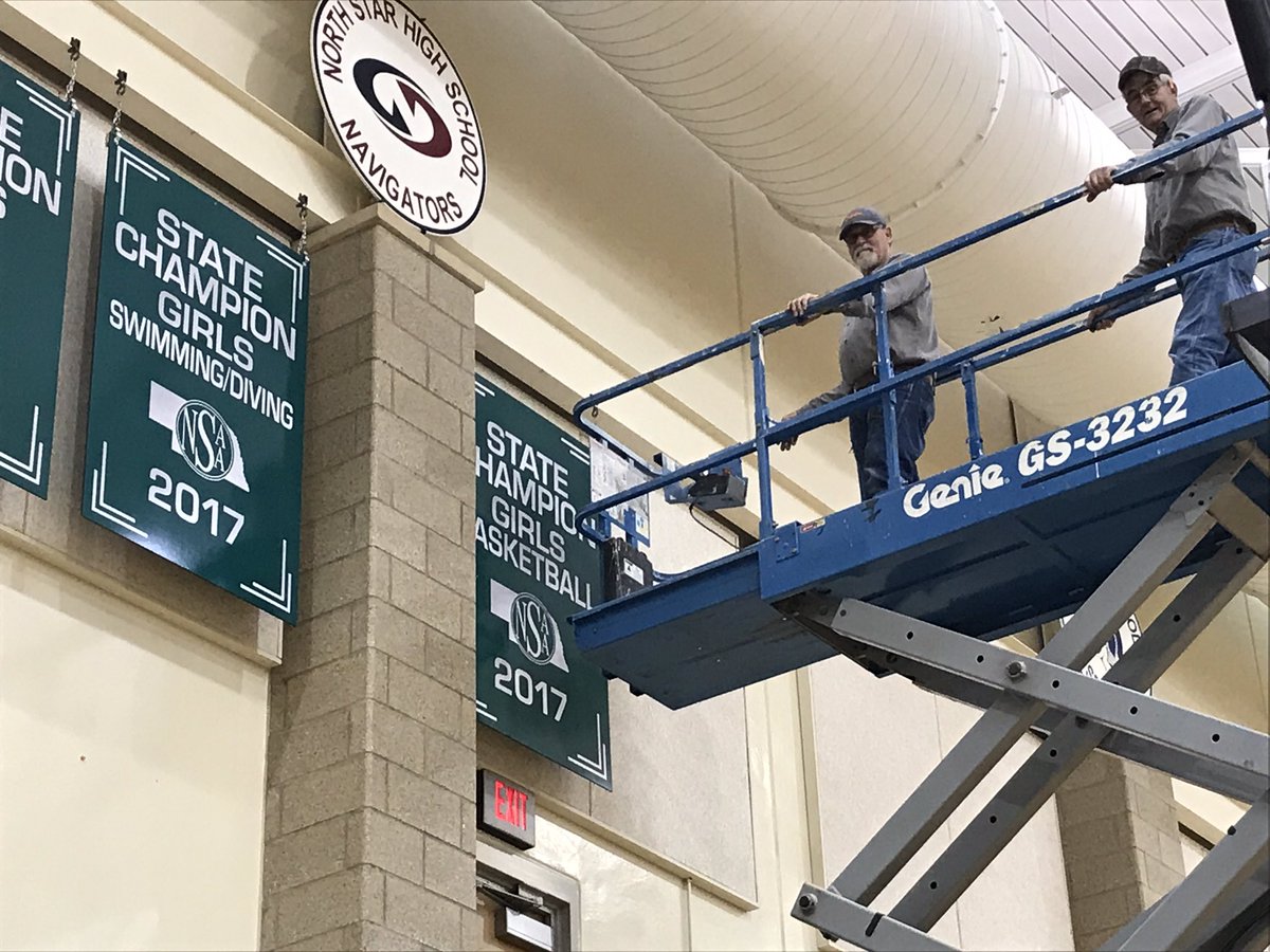 Two new banners being hung up today at LSW!!