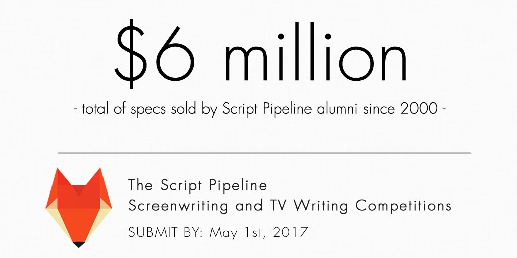 ScriptPipeline's tweet image. Submit your screenplay or pilot today.

$40,000 awarded to winners--one of the biggest grand prizes for writing.

scriptpipeline.com