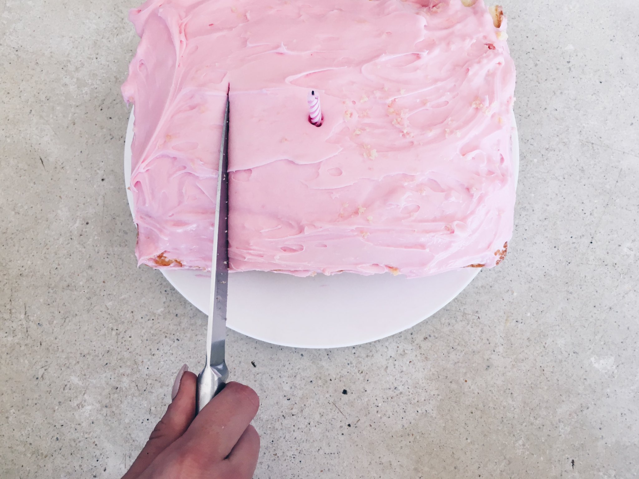 Happy birthday Wes Anderson we made you a pink cake and ate it 