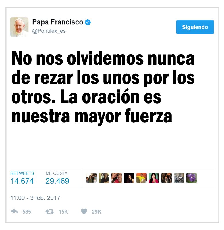 Pildorasdefe's tweet image. Papa Francisco: "La oración es nuestra mayor fuerza..."