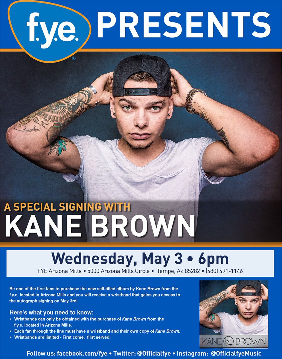 kanebrown's tweet photo. WHAT’S UP PHOENIX! COME SEE ME WHEN I SIGN AT THE ARIZONA MILLS @OFFICIALFYE THIS WEDNESDAY 5/3! CAN’T WAIT TO C U! 💯 https://t.co/18ST0ft8ov