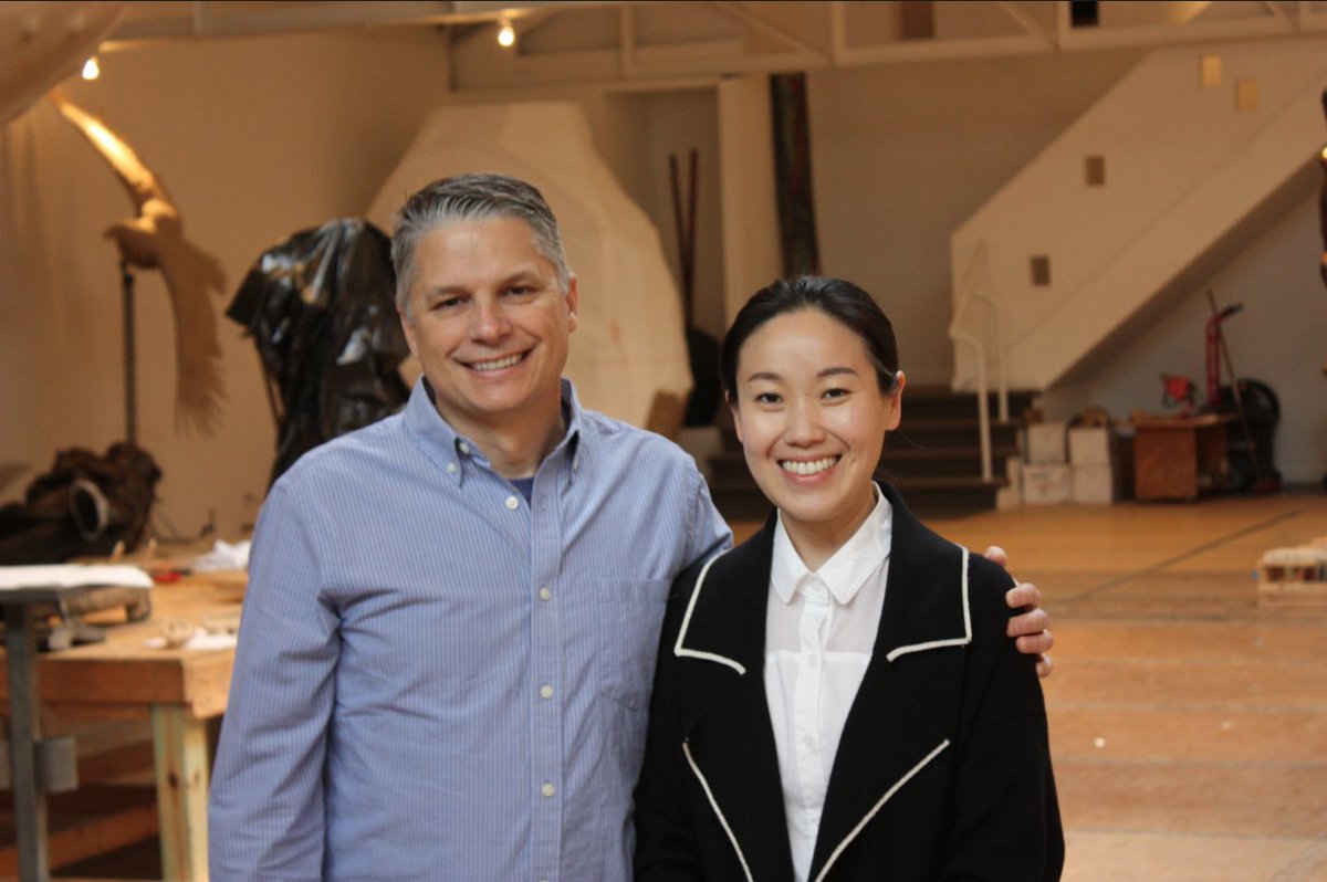 Suzy Kim visited Placzek Studios today. She and Matthew both installed artwork at the new Fred and Pamela Buffet Cancer Center in Omaha, NE.