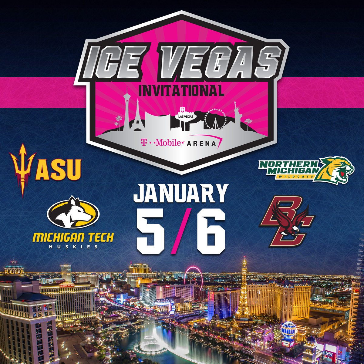 NCAA Division One ‘Ice Vegas Invitational’ at TMobile Arena on January