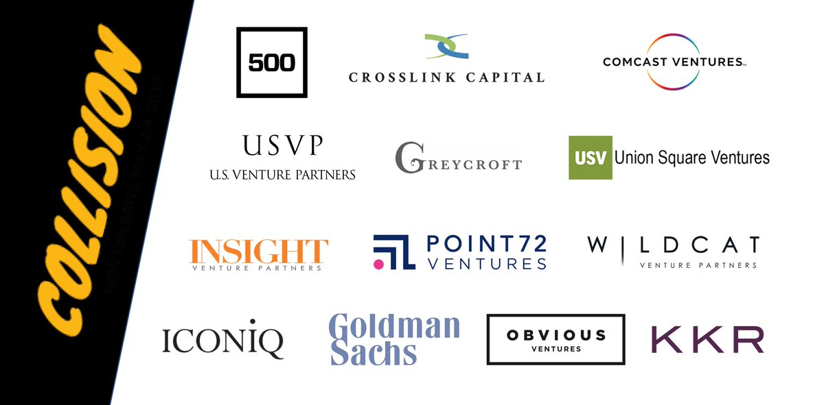 A snippet of the leading VC funds that will be hosting Office Hours &amp; meeting with startups all week at #CollisionConf in #NOLA