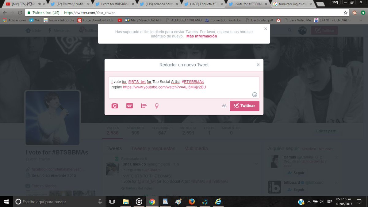 kji_yessr7u7r's tweet photo. I vote for @BTS_twt for Top Social Artist. #BTSBBMAs
#MyFisrtTweet >0<
no hay excusas para dejar de tweetear :v ♥ https://t.co/XgAL41EbV3