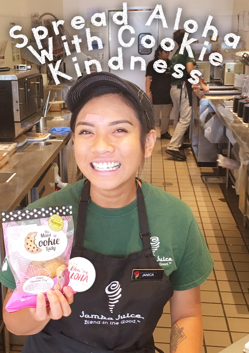 Today's (RAK) Random Act of Cookie Kindness - mahalo Janica at Jamba Juice for ur Awesome Aloha #mahalo #alohastate #kindness #maui #foodie