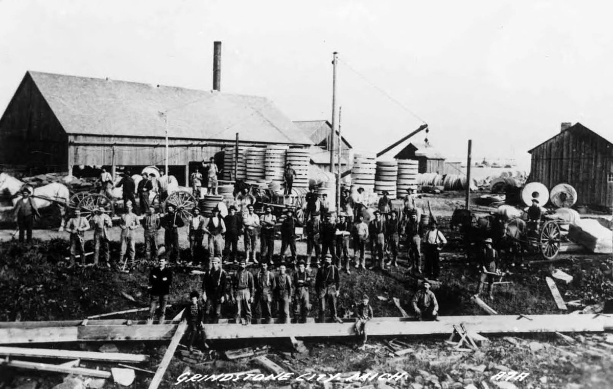Michigan's Past on Twitter "Grindstone quarry and manufacture workers