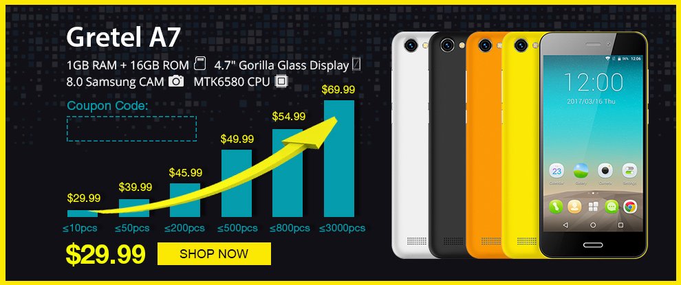 Homfancy_Global's tweet photo. #Gretel Crazy #Promotionson #TinyDeal Store: https://t.co/L9IioMfSbL Gretel A7 $29.99 & Gretel A9 $49.99, the world’s #cheapest #smartphone https://t.co/O28AjNyQE0