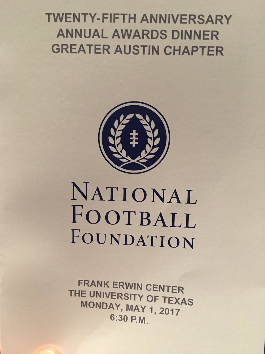 Enjoyed the NFF banquet tonight honoring <a href="/Cherman1020/">Chandler Herman</a> and his family.  Proud of you Chan! @ESPN_CoachMack #GTDNA