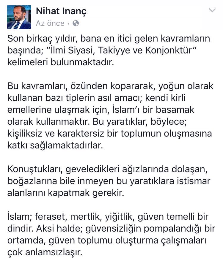 Son birkaç yıldır, bana en itici gelen kavramların başında; “İlmi Siyasi, Takiyye ve Konjonktür” kelimeleri bulunmaktadır. 

Bu kavramları..